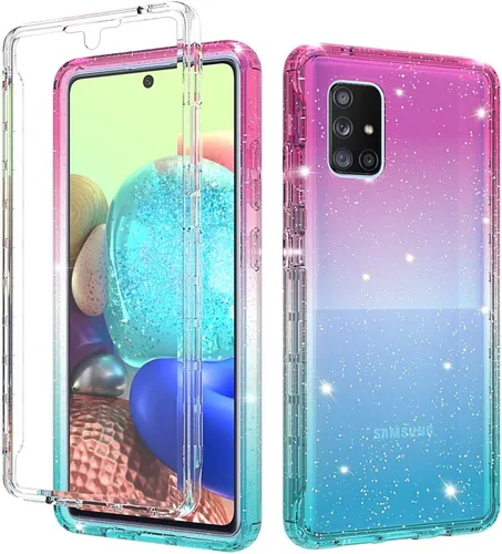 Vista 4 de Funda para Samsung Galaxy A71 5G (no compatible con A71 4G) de cuerpo completo, a prueba de golpes, con protector de pantalla integrado para niñas