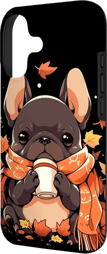 Vista 2 de French Bulldog Fall Autumn Pumpkin Spice Latte Frenchie Dog Case for iPhone 17