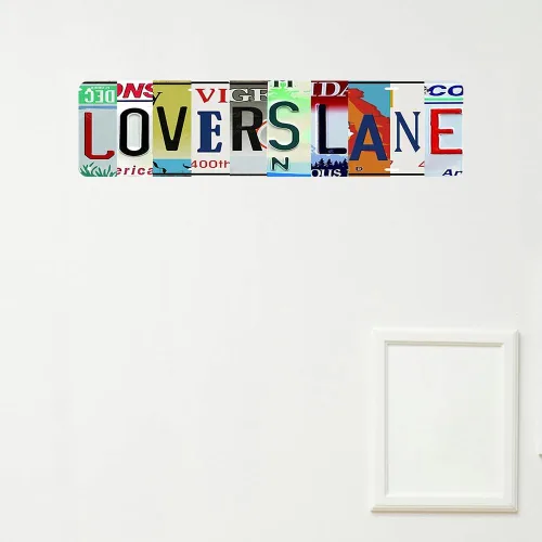 Vista 6 de Lovers Lane - Letrero de metal para decoración de pared para dormitorio, hogar y dormitorio, póster estético Y2K para mujeres, habitación femenina