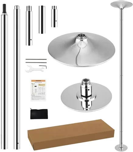Vista 7 de Juego de Tubo de Baile - Altura Ajustable Premium 7.38-8.85 pies Portátil 45 mm de Diámetro 360° Tubo de Baile Giratorio para el Hogar, Capacidad