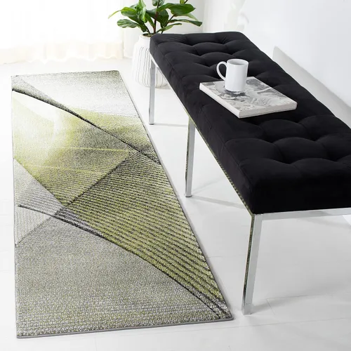 Vista 12 de SAFAVIEH Hollywood Collection - Alfombra decorativa de 2 pies 3 pulgadas x 4 pies, beige y azul, diseño moderno de mediados de siglo, no desprende