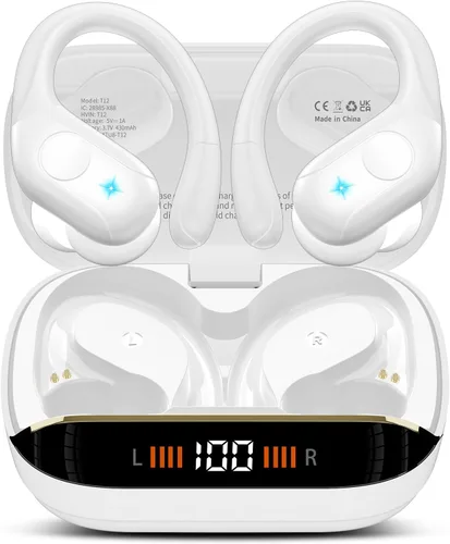 Vista 14 de Ltinist Auriculares inalámbricos, auriculares Bluetooth 5.4 deportivos de 75 horas, auriculares Bluetooth 2026, graves profundos sobre los oídos