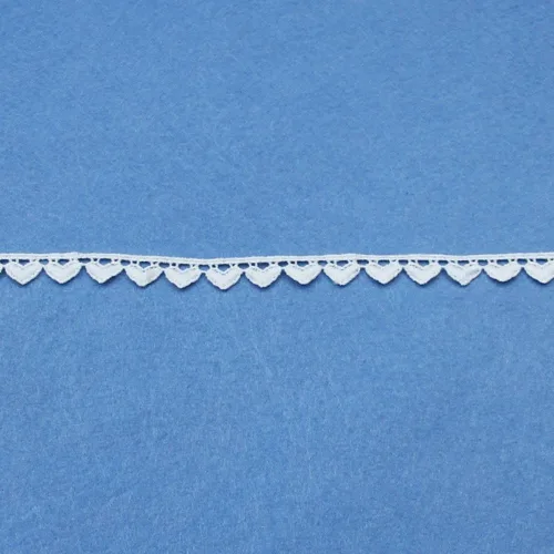 Vista 3 de Cinta de encaje bordada con patrón de corazón de 0.5 in, borde de ganchillo para manualidades de costura, decoración del hogar, accesorios de ropa