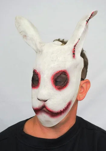 Vista 5 de Acid Tactical Máscara de conejo asesino de Halloween, máscara de conejo malvado aterrador