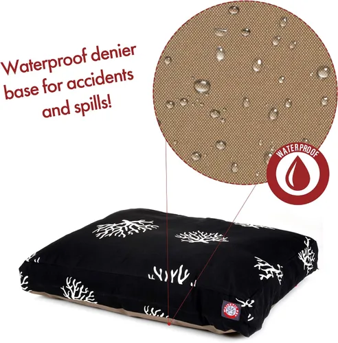 Vista 4 de Majestic Pet Products - Cama rectangular pequeña para perros y mascotas, color coral negro, con funda extraíble y lavable Removable & Washable