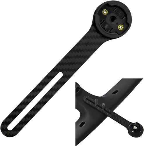 Vista 4 de Soporte de computadora de ciclismo delantero para manillar integrado Soporte de velocímetro de bicicleta compatible con cronómetro de bicicleta