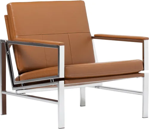 Vista 13 de Atlas Modern Accent Silla en piel mezclada, cromado/negro