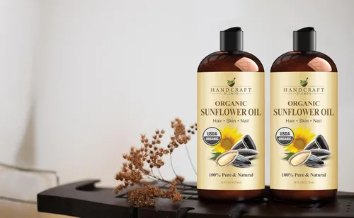 Vista 6 de Handcraft Blends Aceite de girasol orgánico USDA – prensado en frío de 16 onzas líquidas – 100% puro y natural – Aceite portador de grado premium