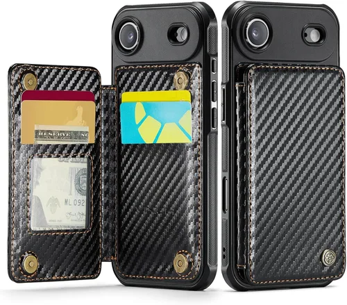 Vista 49 de Vinich for iPhone XR Wallet Case with Card Holder, Black RFID Blocking Credit Slots, Kickstand, Shockproof Flip Phone Cover, PU Leather, Double