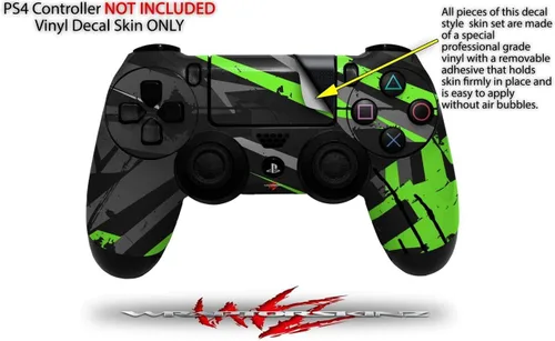 Vista 2 de WraptorSkinz Skin compatible with Sony PS4 Dualshock Controller PlayStation 4 Original Slim and Pro Baja 0014 Neon Green (CONTROLLER NOT INCLUDED)