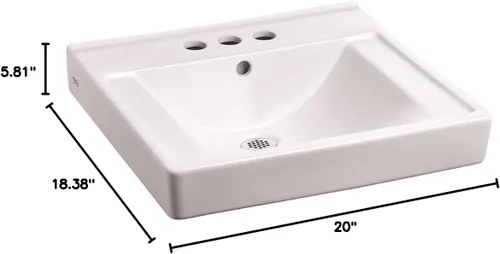 Vista 5 de American Standard 9024004EC.020 Decorum - Lavabo de baño con Everclean y centros de 4 pulgadas, color blanco