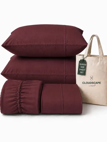 Vista 79 de CLOUDSCAPE LINEN 400TC 100% Egyptian Cotton Luxury Twin Bed Sheets - White