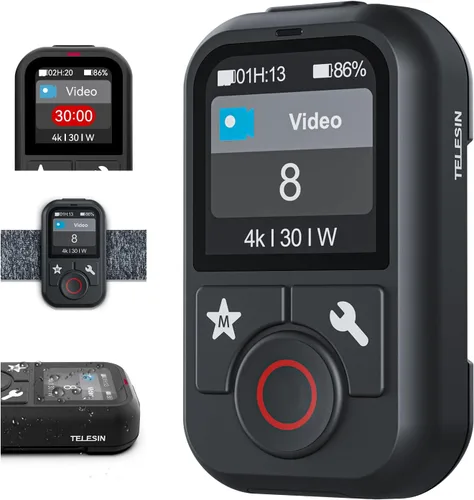 Vista 7 de Remote Control for GoPro, TELESIN Magnetic Wireless Remote Controller with LCD Display Wrist Strap for Go Pro Max GoPro Mini Hero 12 11 10 9 8 Bike