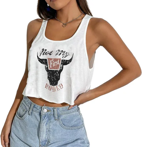 Vista 2 de Camiseta corta sexy para mujer, ajuste holgado, recortada, para adolescentes y niñas