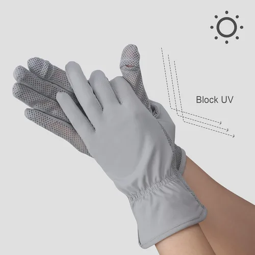 Vista 2 de Guantes de protección solar para mujer, M, Gris