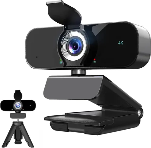 Vista 11 de Cámara web 2K para computadora/laptop/escritorio/PC, cámara con micrófono, USB Plug&Play, corrección automática de poca luz, cubierta de privacidad
