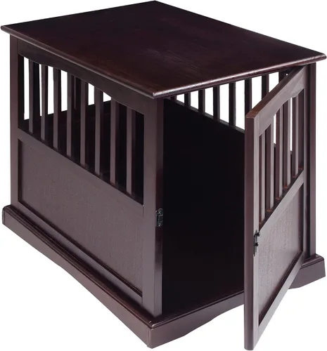 Vista 22 de Casual Home Mueble de madera para perros de interior, jaula para perros, mesa auxiliar, mesa de noche, cuna para perros con cierre de seguridad