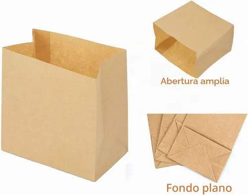 Vista 3 de Pequeñas bolsas de papel marrón para aperitivos, paquete de 100, bolsas de papel kraft a prueba de grasa, reciclables y biodegradables, pequeños