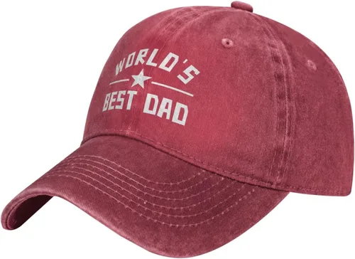 Vista 2 de Worlds Best Dad Hat - Gorra de béisbol ajustable de algodón para papá, regalos de cumpleaños para el día del padre