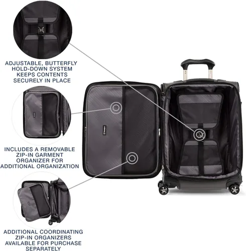 Vista 5 de Travelpro Crew Versapack - Maleta giratoria extensible Softside, Gris (Titanium Grey)), 407186305