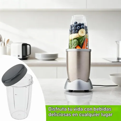 Vista 5 de 2 vasos de repuesto reutilizables de 24 onzas para licuadoras Nutribullet de 600 W / 900 W con tapa, vaso de repuesto lavable