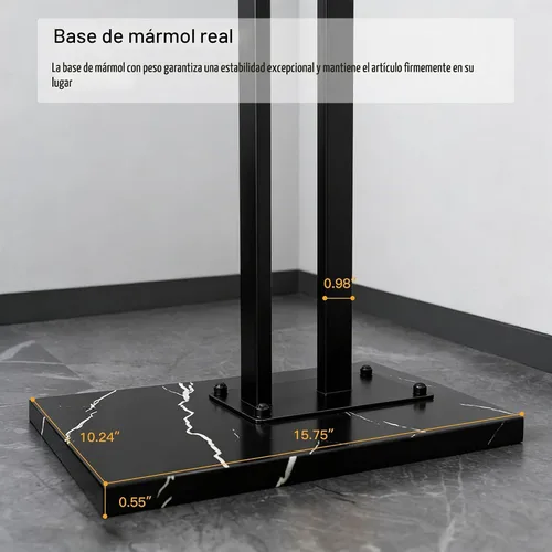 Vista 5 de JIAYUEJU Perchero resistente independiente, perchero de metal con base de mármol, árbol de esquina para entrada, pasillo, dormitorio, oficina, hotel