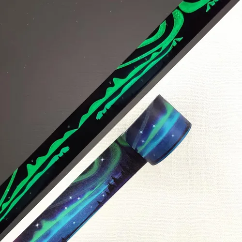 Vista 9 de YUBBAEX Juego de cinta adhesiva luminosa de galaxia Washi que brilla en la oscuridad, decoración para artes, manualidades, suministros de diario