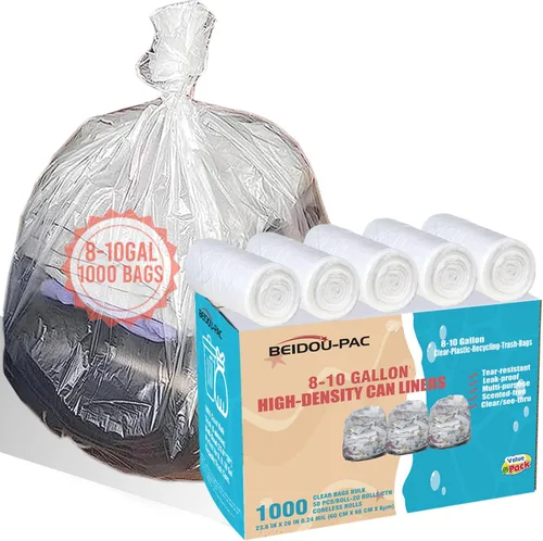 Vista 21 de BEIDOU-PAC Bolsas de basura de 2 a 4 galones, 400 unidades a granel, bolsas de reciclaje de plástico transparente, pequeñas bolsas de basura