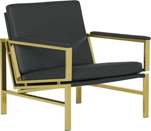 Vista 12 de Atlas Modern Accent Silla en piel mezclada, cromado/negro