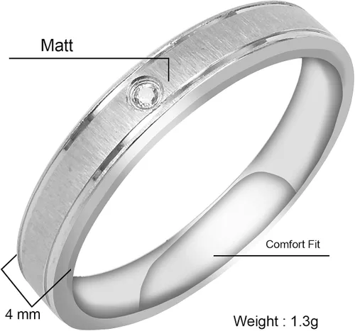 Vista 3 de Everstone Anillo plano personalizado con grabado mate y cepillado para hombres, mujeres, hombres, mujeres, para su novio, para novia, anillo