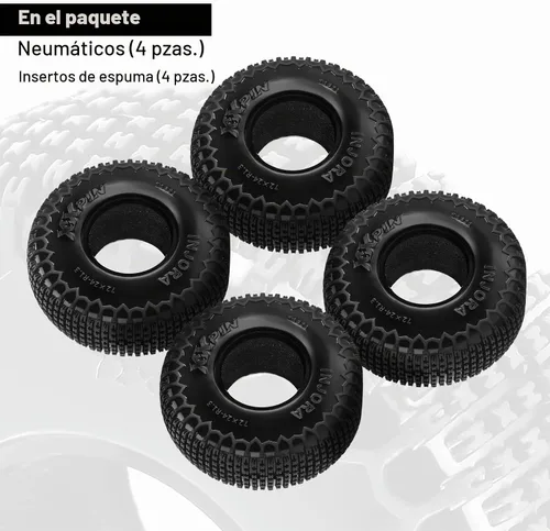 Vista 6 de INJORA Neumáticos Pin de 1.3" XHX para TRX4M SCX24, 72 * 24mm, Compuesto S5, 4 unidades (T1321)