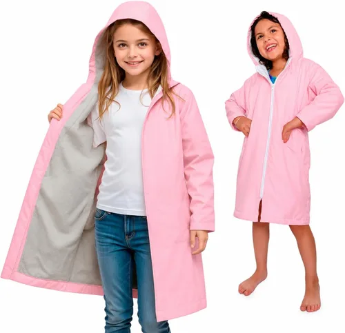 Vista 10 de MACAR Parka de natación impermeable con forro polar, ideal para actividades junto a la piscina y al aire libre
