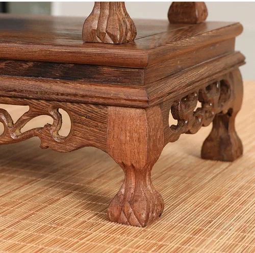 Vista 6 de GOLDY&WENDY Base rectangular de madera de ala de pollo con base de palisandro florero planta estatua de Buda soporte de exhibición pedestal