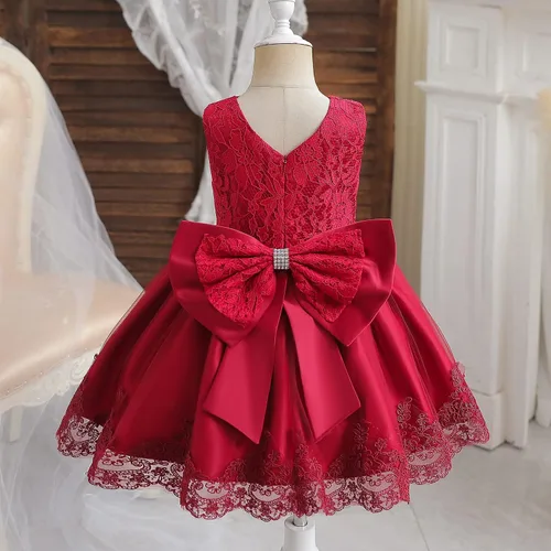 Vista 3 de NNJXD Vestido de Princesa de Tul con Flores para Niñas Pequeñas y Bebés Niña