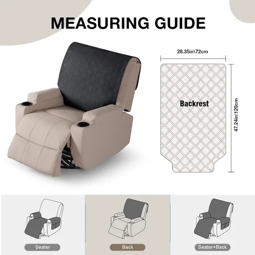 Vista 2 de VANSOFY Fundas para sillas reclinables, 100% impermeables, funda para respaldo reclinable, funda antideslizante para silla de perro, protector