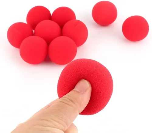 Vista 9 de Oumefar Juego de bolas mágicas mágicas suaves y rojas, bola de esponja pequeña, accesorios de truco, bolas hinchables, bola de esponja de EVA suave