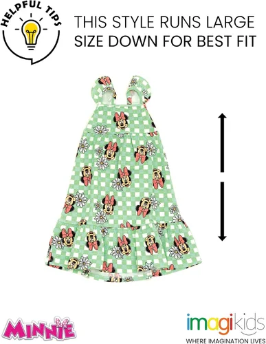 Vista 3 de Disney Minnie Mouse - Vestido midi para niñas pequeñas y grandes, diseño de sirena, Ariel