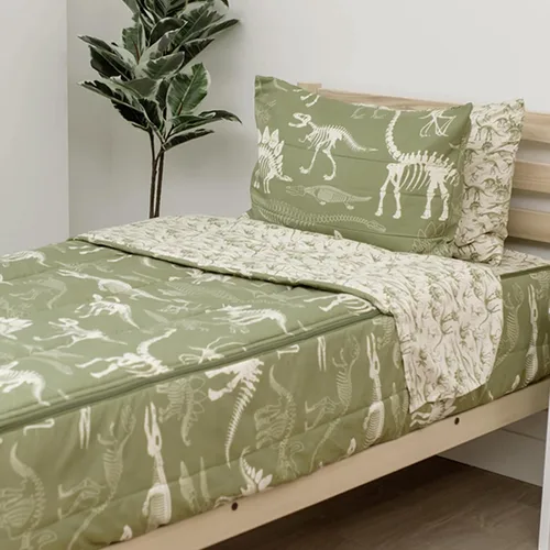 Vista 26 de Beddy's Juego de ropa de cama todo en uno con cremallera para niños, diseño Beige