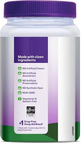 Vista 8 de Natrol Melatonina para niños 1 mg, suplemento dietético para un sueño reparador, gomitas de melatonina para niños, 180 gomitas con sabor a
