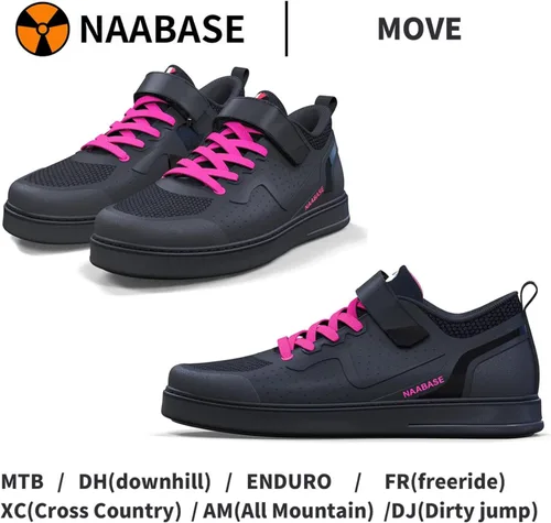 Vista 5 de Zapatos de ciclismo de montaña MTB para hombre y mujer, para pedales planos, perfectos para montar en bicicleta de montaña DH enduro Cross Trail