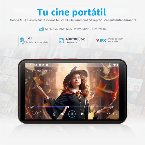 Vista 6 de MECHEN 96GB Reproductor de MP3 MP4 de Alta Capacidad Android, Pantalla Táctil de 4", Bluetooth + WiFi, Altavoz Integrado, Soporta Spotify, Amazon