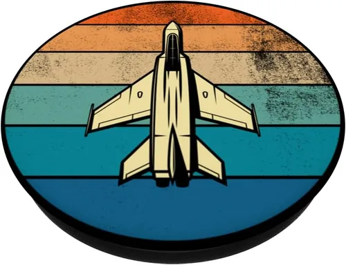 Vista 2 de Idea de regalo de piloto de avión retro vintage, PopSockets intercambiables PopGrip intercambiables