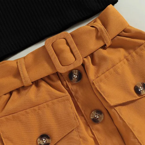 Vista 139 de TheFound Trajes de verano para niñas pequeñas, sin mangas, de punto acanalado, halter, pantalones cortos, ropa para recién nacidos, conjunto de 3
