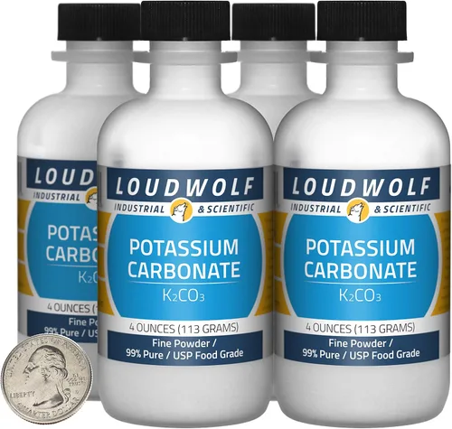 Vista 10 de Carbonato de potasio / 1.5 libras / 3 botellas / 99% puro USP grado alimenticio / polvo fino