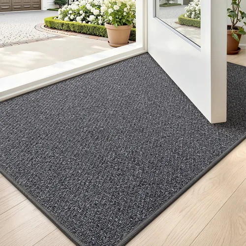 Vista 28 de LUMI Tapete ultradelgado para puerta de interior de 17 x 30 pulgadas, tapete de entrada antideslizante, tapete de perfil bajo, tapete de diseño