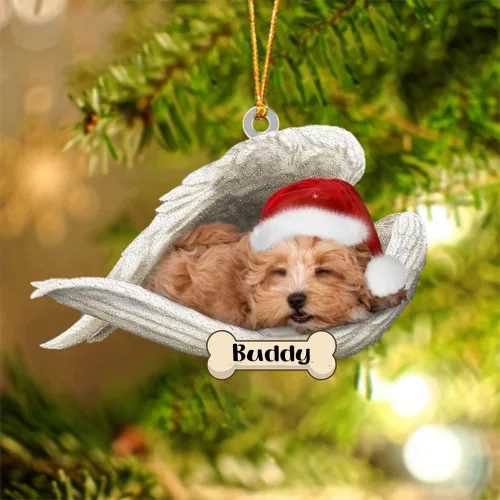 Vista 53 de Afghan Hounds - Adorno de Navidad con alas de ángel durmiente, recuerdo personalizado para perros 2024, adorno de forma acrílica, regalos