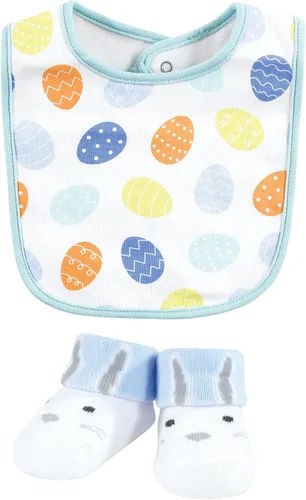 Vista 171 de Hudson Baby Conjunto de babero y calcetines unisex de algodón para bebé