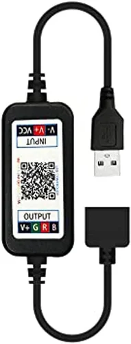 Vista 2 de Mini tira de luz LED RGB controlador inalámbrico Bluetooth dimmer para control USB 5V DC 12V 24V música 5050 cinta colorida (DC 5-24V)
