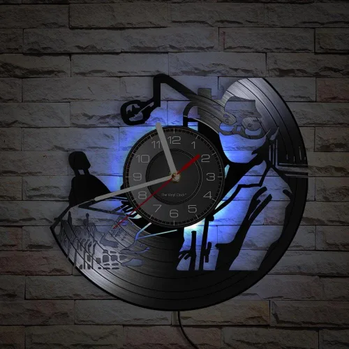 Vista 9 de Reloj de pared de disco de vinilo LED oral de 12 pulgadas con 7 colores cambiantes, silencioso, sin tictac, para dentista, clínica, hospital