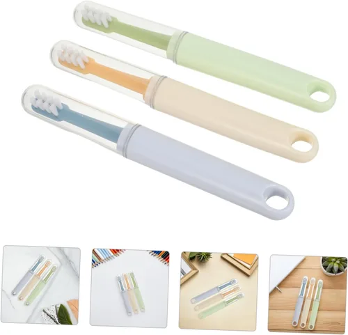 Vista 8 de PET Toothbrush Set, Double Headed Gentle Cleaning, 3pcs ABS Tpr